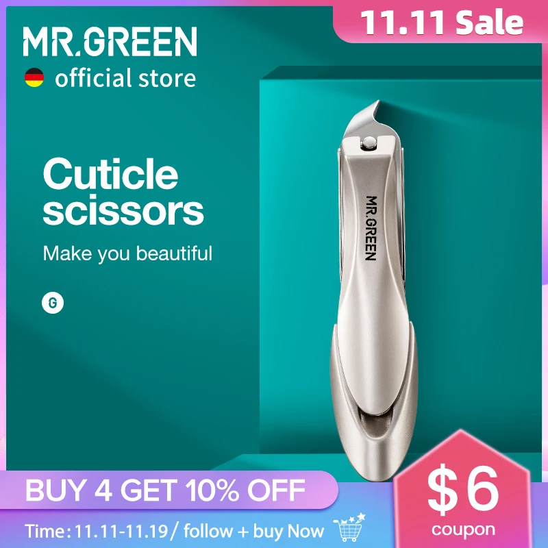 

MR.GREEN Slanted Edge Nail Cutting Clippers Cuticle Nippers Tool Stainless Steel Dead Skin Oblique Tip Trimmer Manicure scissors