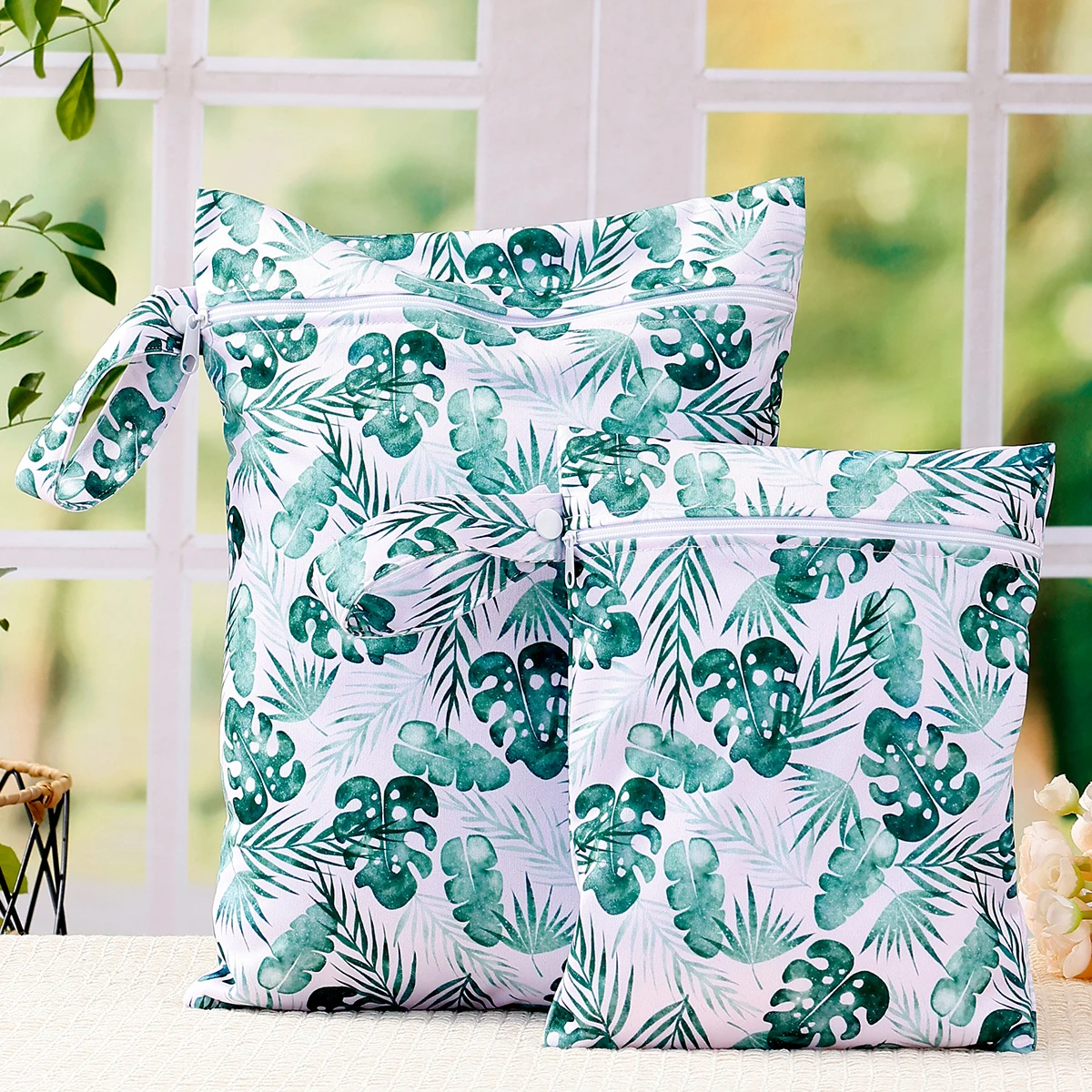 Nuevo Juego de 2 uds de bolsa de pañales para bebé, impermeable, paquete seco y húmedo, bolsa de almacenamiento para manta, bolso de mano para insertar pañales, bolsa de transporte para cochecito de viaje