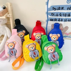 Cute Children's Nylon Chest Bag Cartoon Dressing Bear Boys Kids Shoulder Bag Baby Girls Travel Messenger Bags Purse Handbags