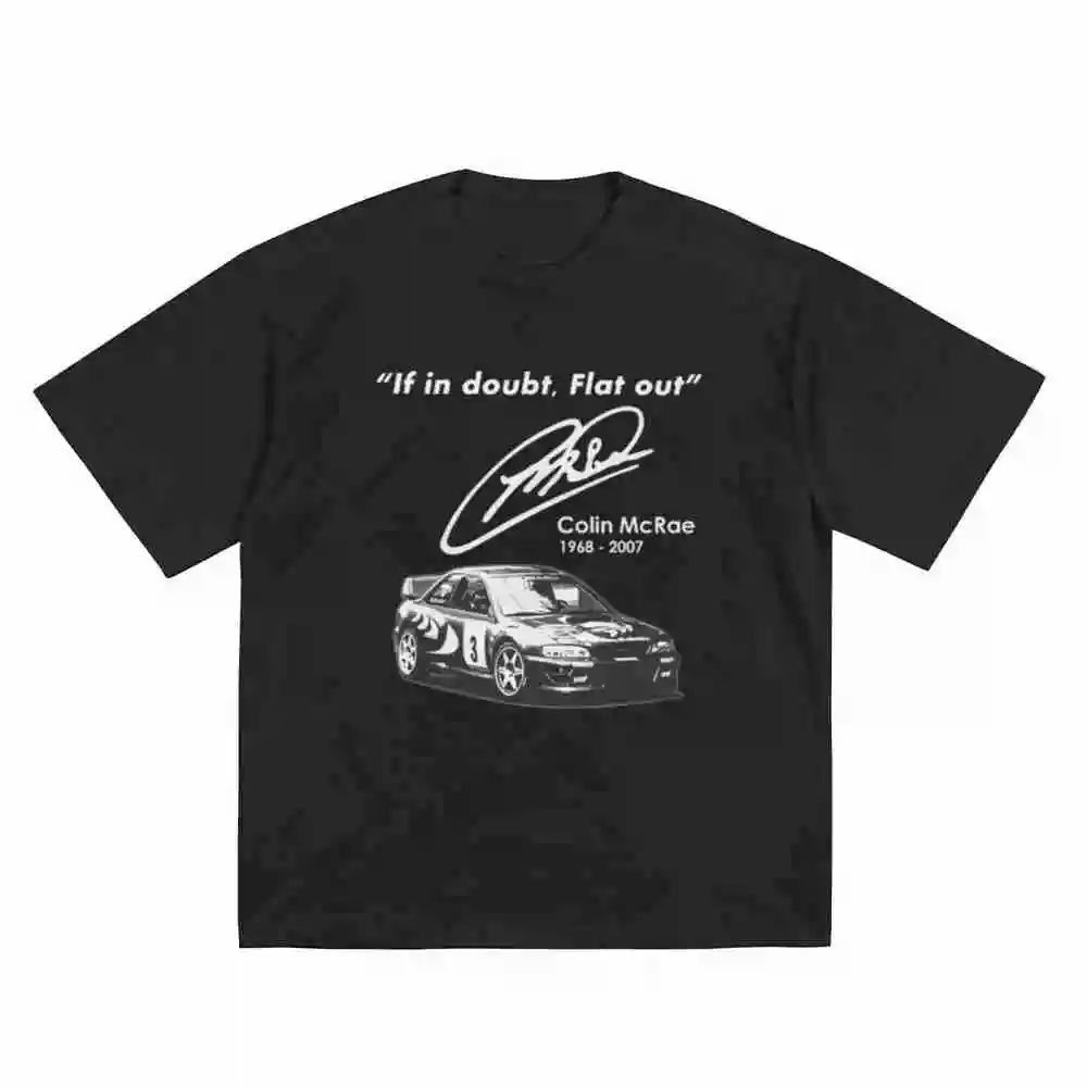 Colin McRae Racing Tribute Signature Number 1 Rally Short Sleeve Tee 100% Cotton T-Shirt