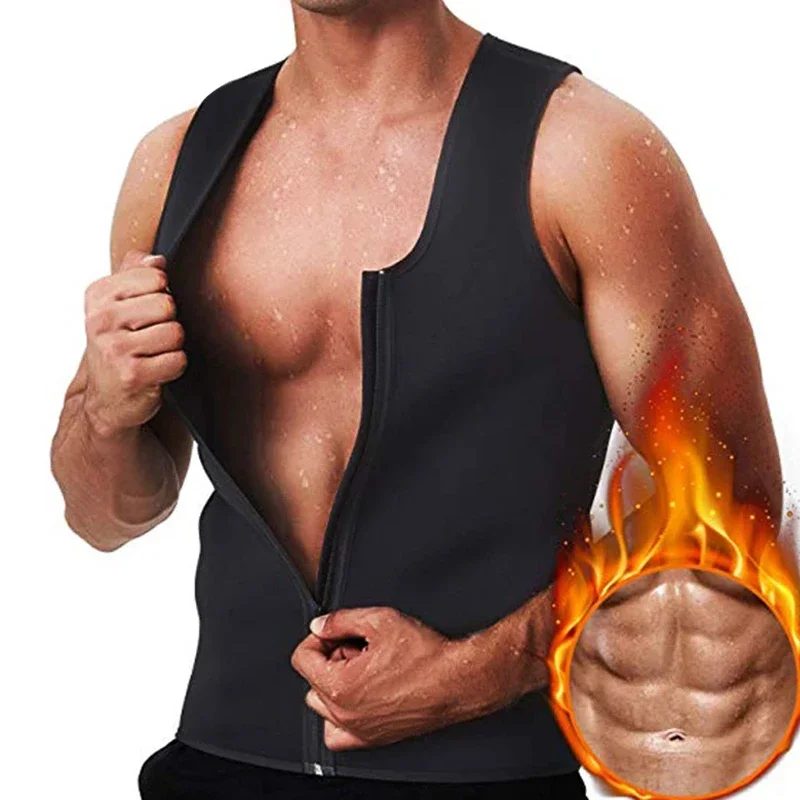 

Men's Body Shaper Waist Trainer Sauna Vest Compression Sweat Shirt Corset Top Abdomen Slimming Shapewear Fat Burn Fitness Suits