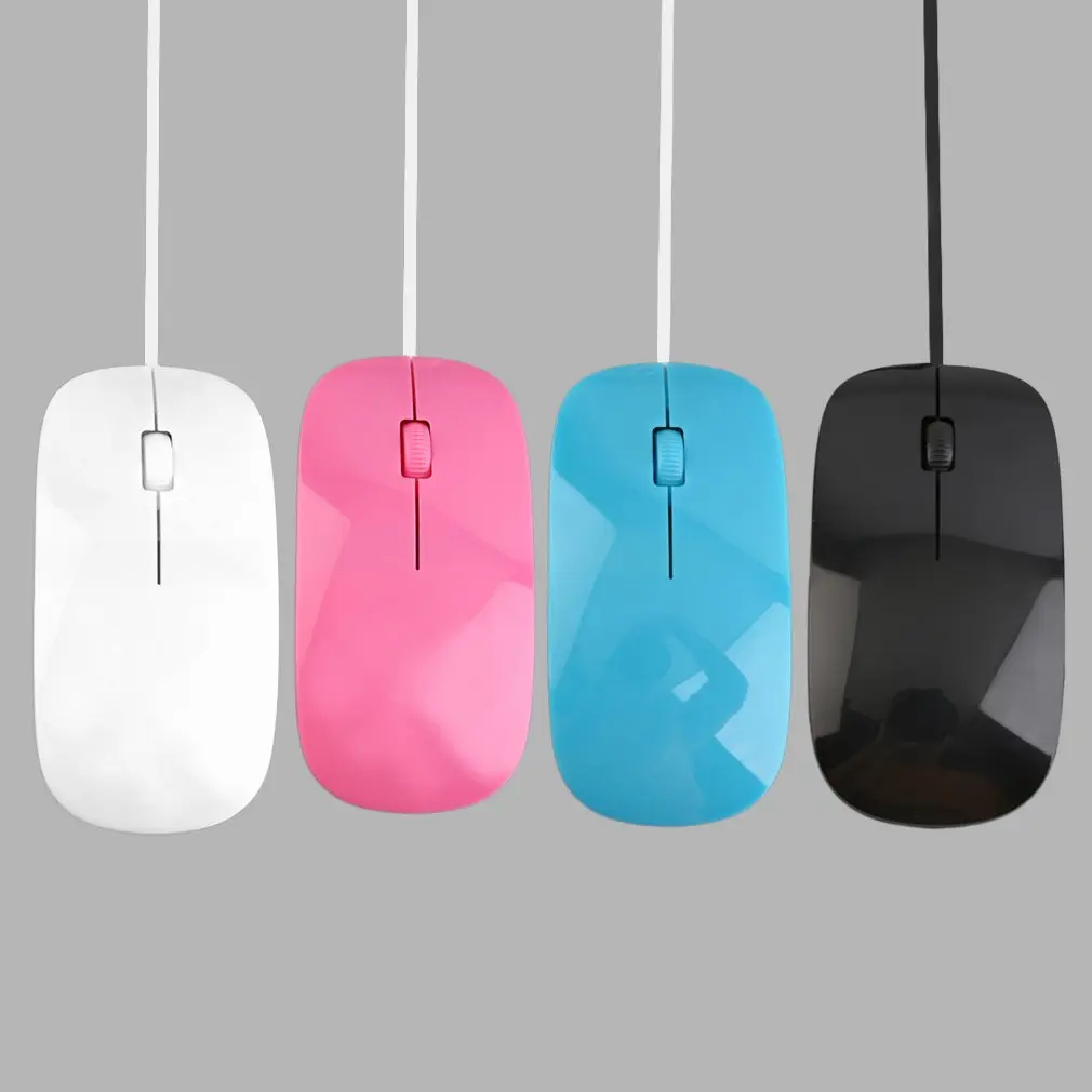 2.4GHz 3D 1200dpi Wired Optical Mouse Ultra Slim 4 Colors High Quality Mice USB for PC Laptop