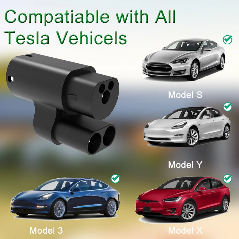 CCS2 to Type 2 Charging Adapter, Charging Connector for EV Charger Electric Vehicles Compatible with Tesla Model 3/S/X/Y