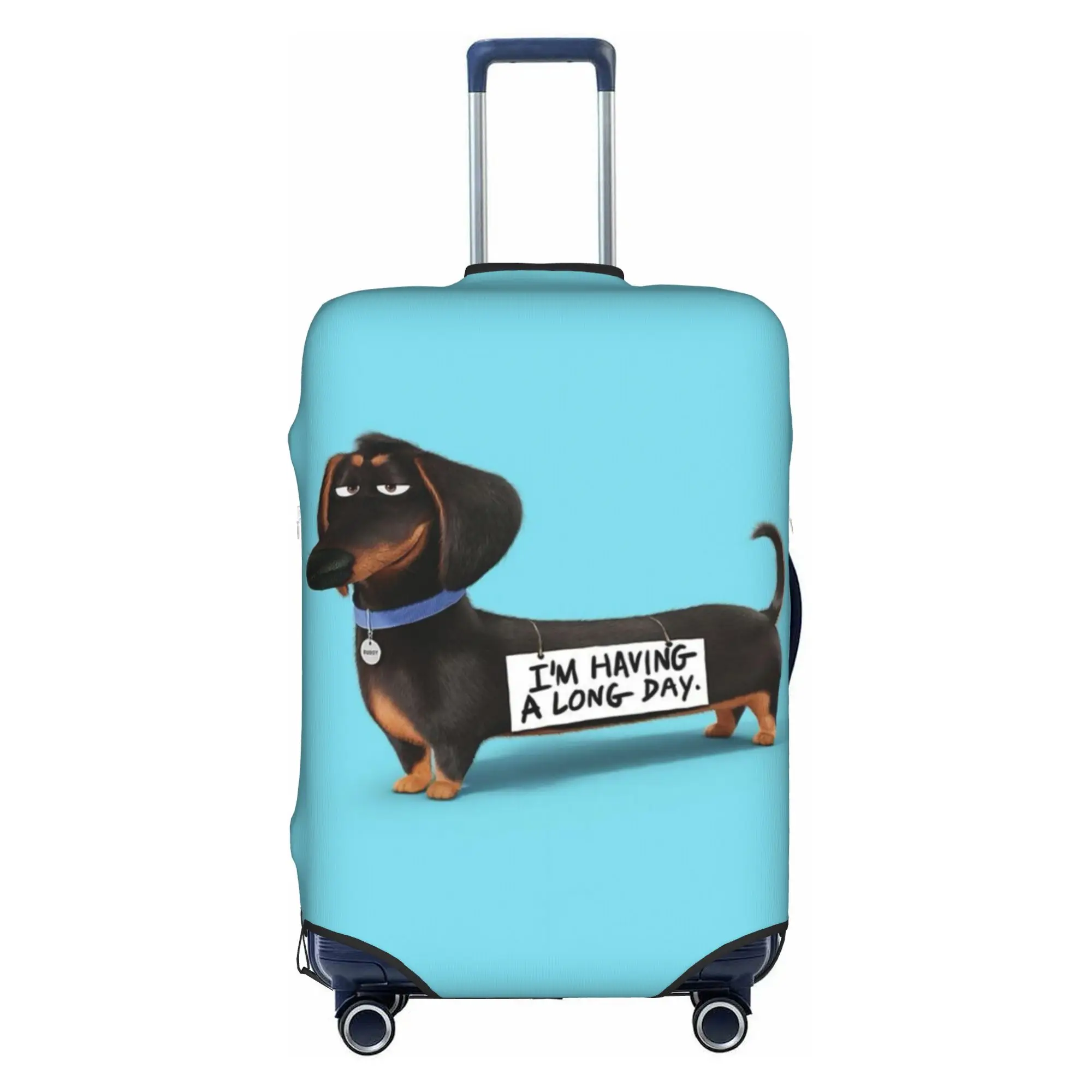 Custom Funny Dachshund Dog funny pupy Luggage Cover Protector Elastic  Travel Suitcase Covers