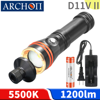 D11V II Scuba diving video light Snoot dive flashligh Underwater 100m Dive photography torch Hunting Outdoor Sea fishing  lights