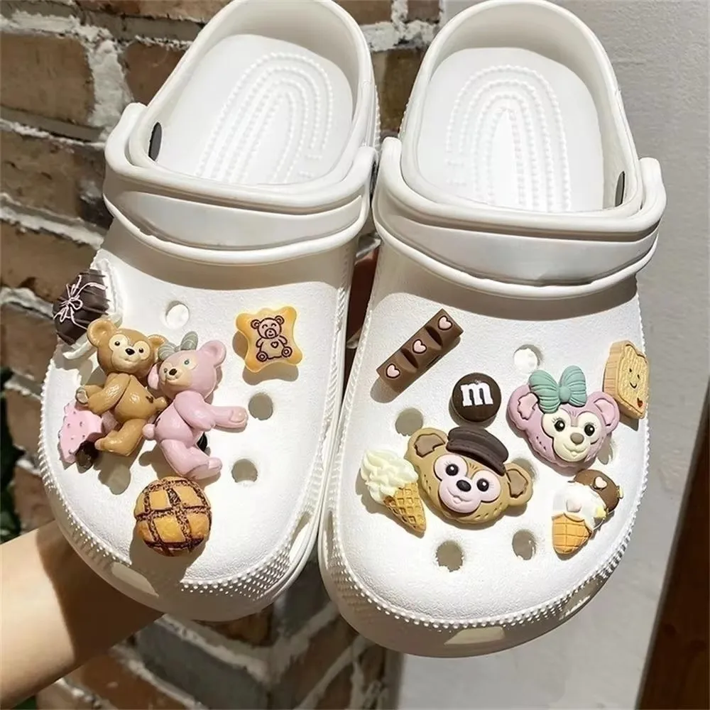 New Charms MINISO Disney Cartoon Doll Donald Duck Mickey Minnie Resin 3D Shoe Accessories DIY Clogs Sandals Decorative Buckle