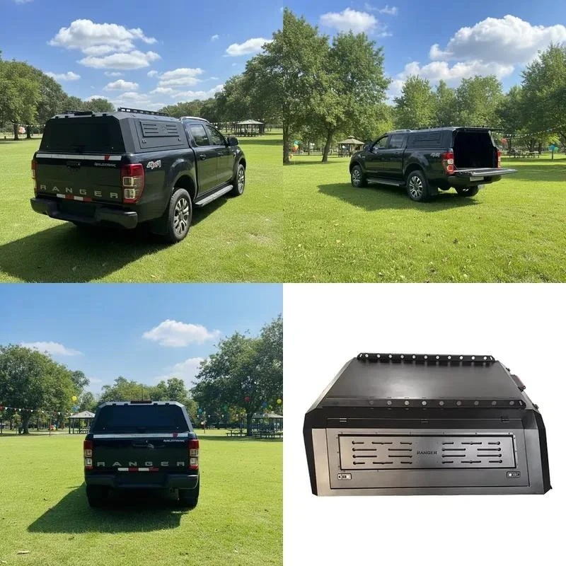 Manganese Steel High Quality Durable Waterproof Locking Tailbox Hardtop 4x4 Road Pickup Truck Canopy Topper for Ranger
