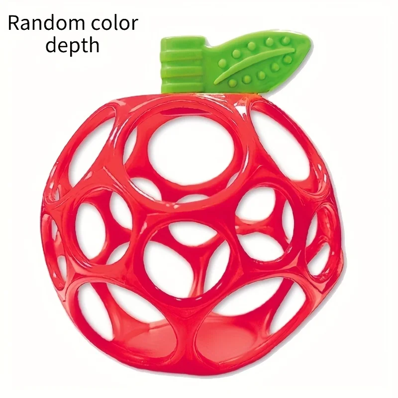 Baby Bell Ringing Toy - Apple-Shaped Handheld Sensory Ball with Bells & Tactile Holes, 0-1 Year Old Developmental Puzzle Toy