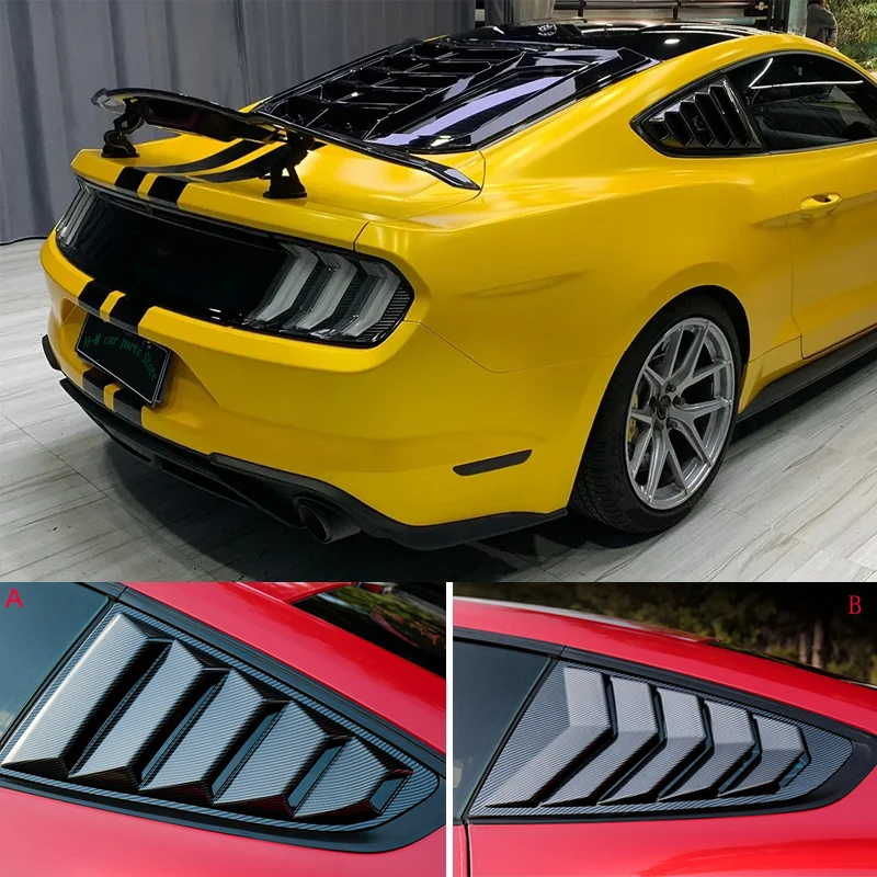 Car Rear Side Window Louver Automotive blinds Rear window triangle For Ford Mustang 2015-2022 ABSExterior decoration accessories