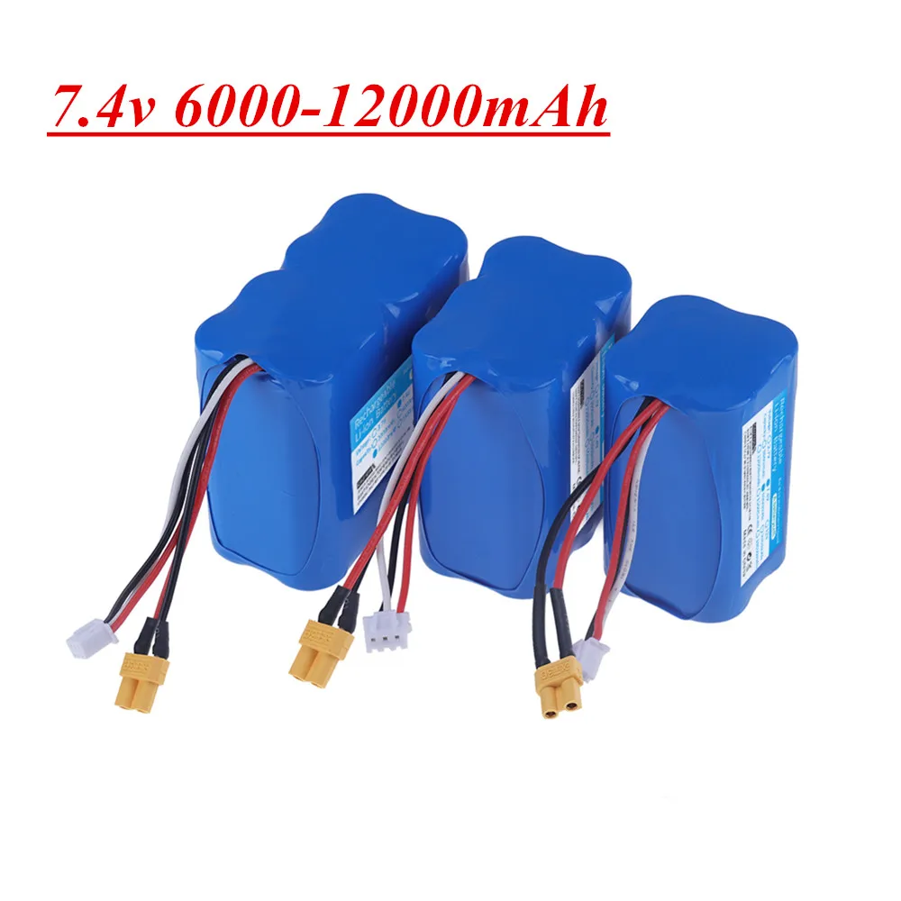 7.4V 6000mAh/12000mah 18650 2S Li-ion Battery XT30 plug/USB for HUINA 580 550 582 583 1580 1583 1580-005 RC toys cars accessory