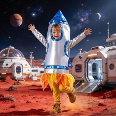 Kids Astronaut Role Play Costume With Space Theme For Childrens Day Party