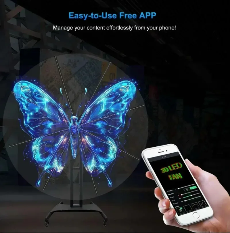 3D Hologram Fan LED Display and Holographic Sign for Captivating Trade Show Exhibits, High Resolution, 180cm