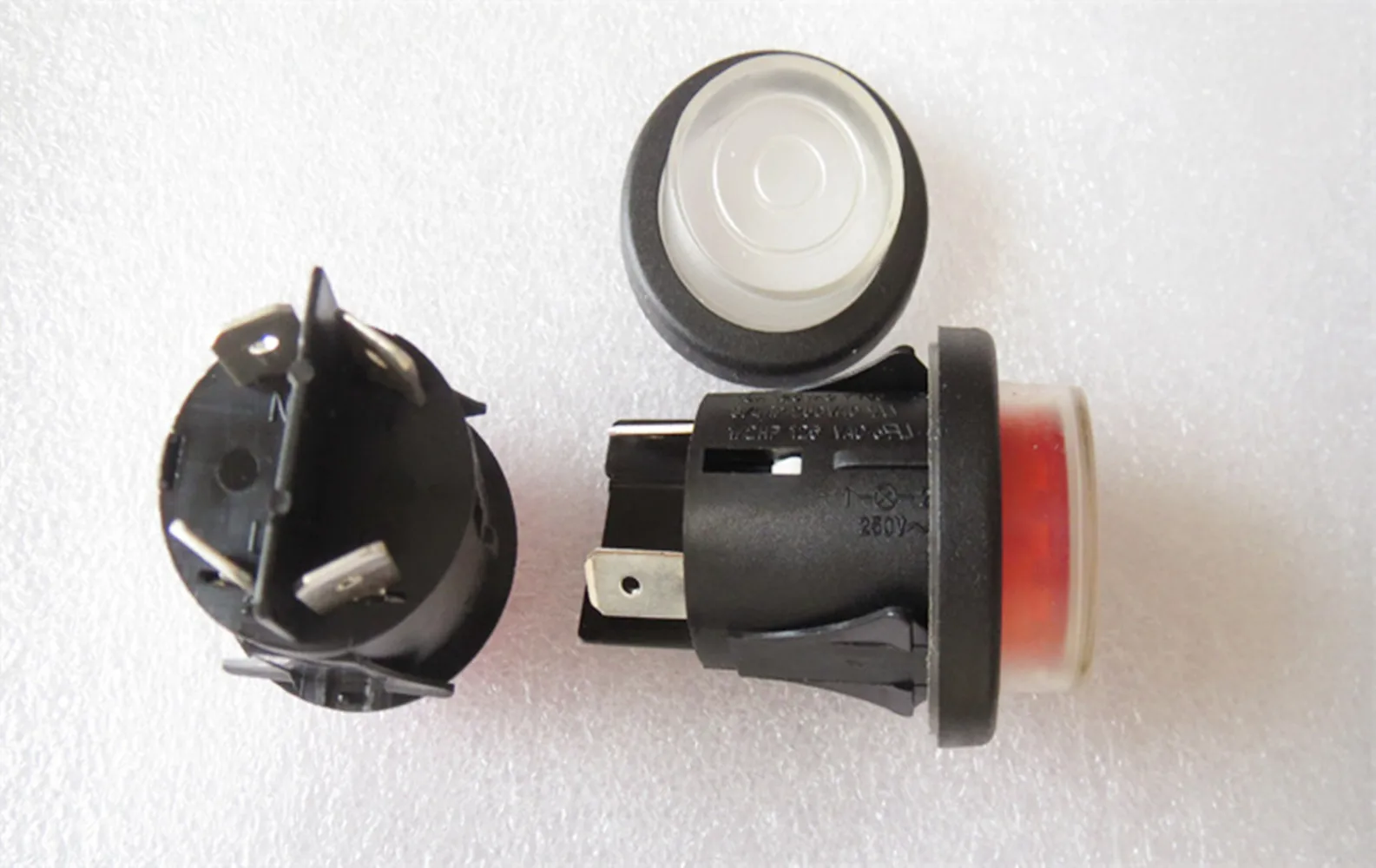 Original new 100% RL5 waterproof circular button switch 4pin button with light self-locking power switch 16A250V