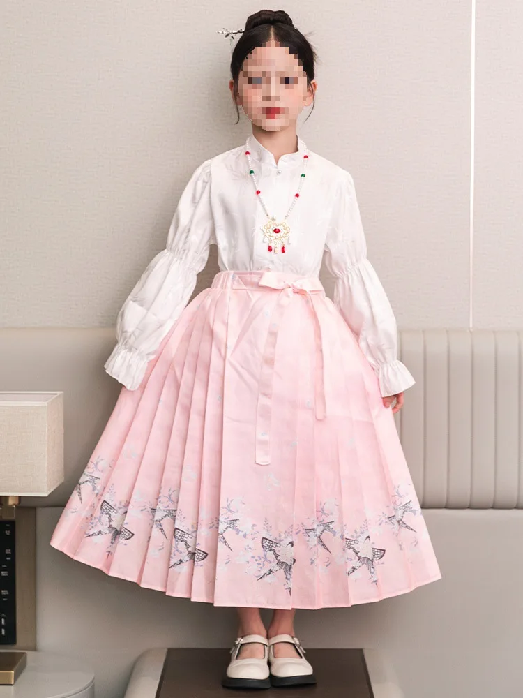 Vest Girls' Ancient Big 'S Suit Children'S Hanfu2024New Western Spring And Autumn Chinese Style Skirt