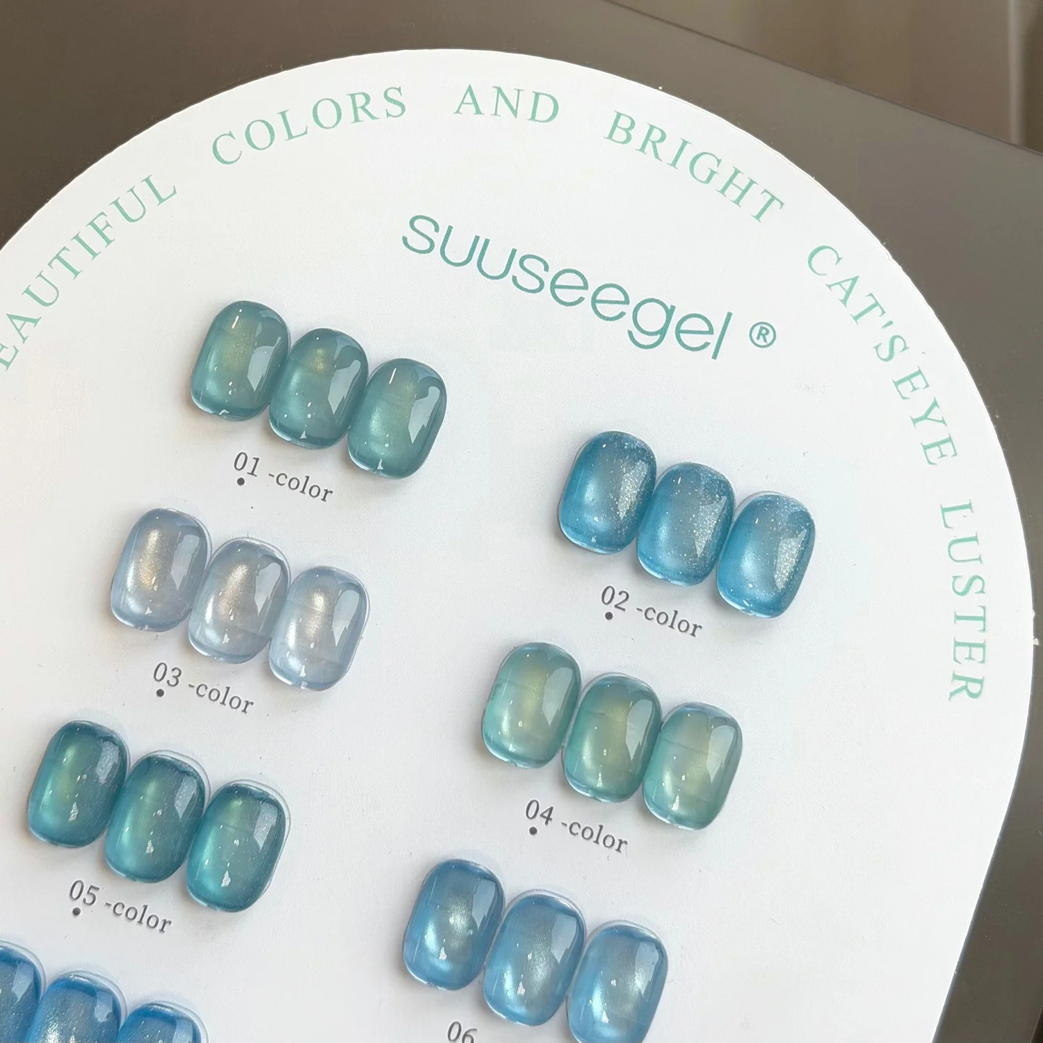 VVSFSSIR Nail 10 Colors Sea Glass Pearl Cat Eye Gel Polish 15ML Magnetic Ocean Blue Shimmer UV LED Soak Off Nail Art Gel