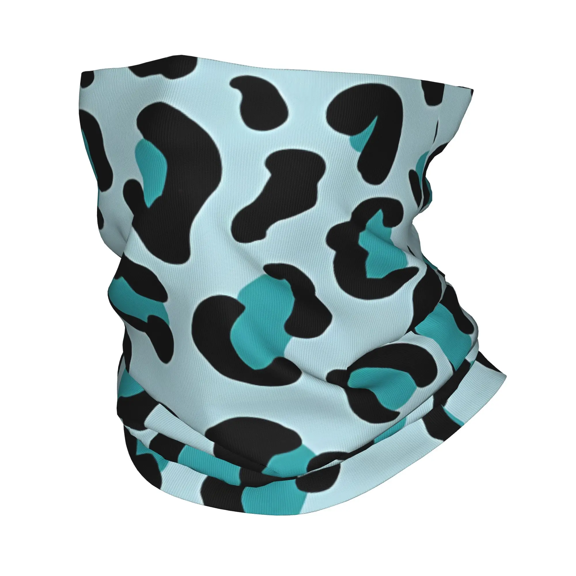 

Leopard Print Teal Pattern Bandana Gaiter Club Leopard Print Face Mask Running Unisex All Season Neckerchief