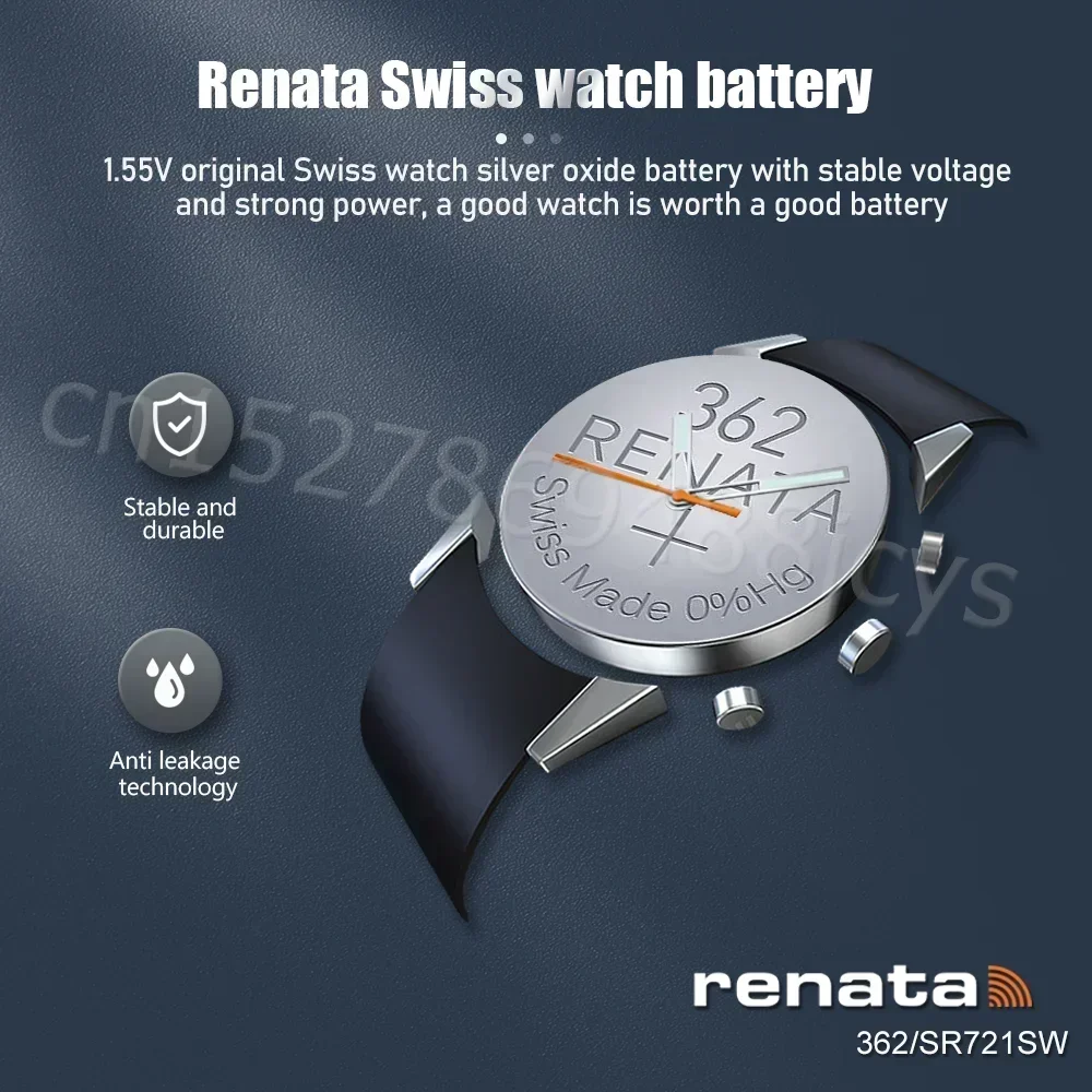 1-10PCS New Renata 362 SR721SW AG11 LR721 162 1.55V Silver Oxide Watch Battery For Toy Calculator Alarm Swiss Made Button Cell