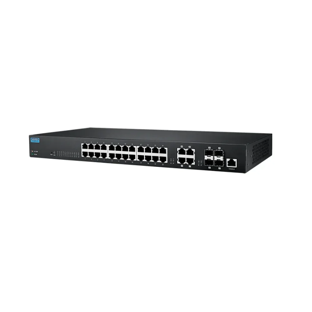 Advantech EKI 2428G 4CA 19 Inch Rackmount 24 x Gigabit 4 x Gigabit Copper/SFP Combo Ports Industrial Unmanaged Ethernet Switch