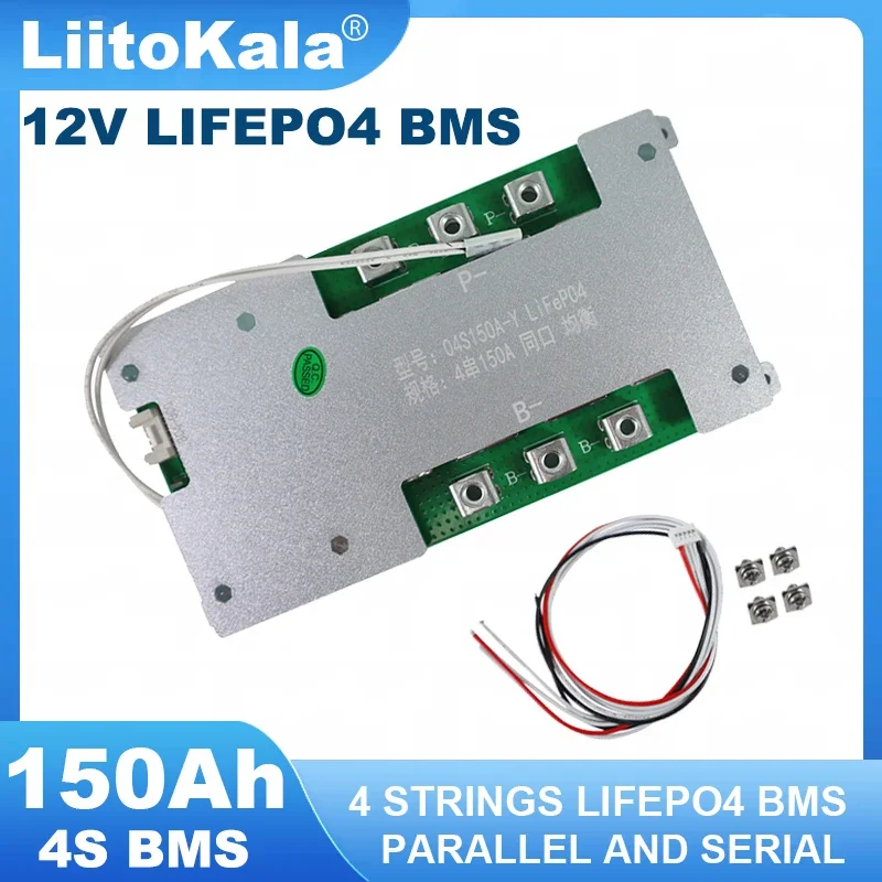 12V 4s LiFePO4 Battery BMS 100ah 150ah High-Power 12.8v Protection Board Can Connected in Series or parallel for Universal use