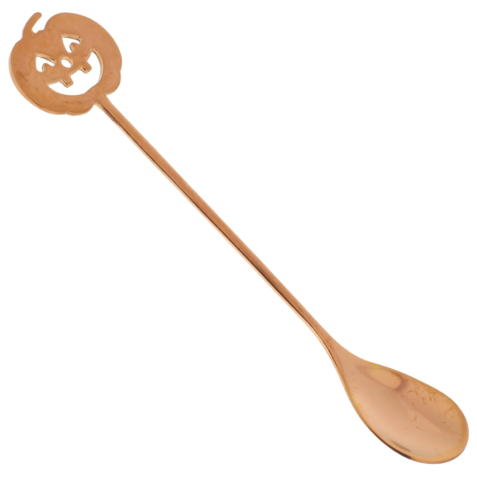 

Pumpkin Head Spoon Stainless Steel Halloween Dessert Coffee Stirring Party Essential Cutlery Spooky Tableware Rose Golden