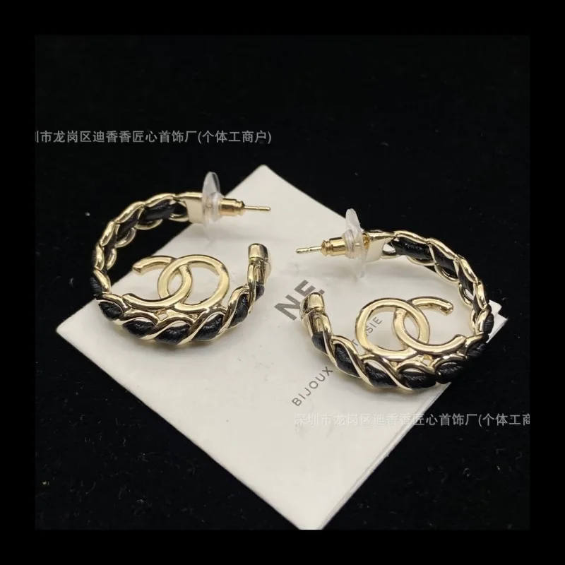 جولة الماس مجموعة مزدوجة الأقراط، جديد جلد كريستال الماس جلد الخراف الفضة إبرة النساء #3