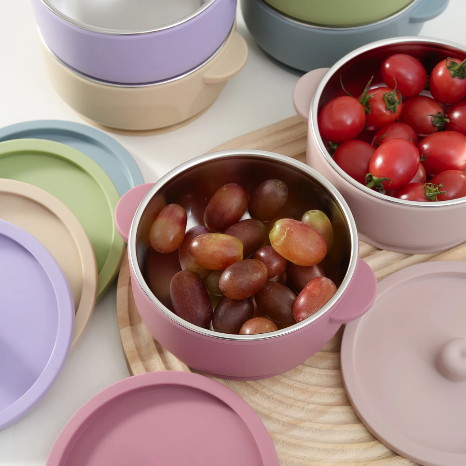 1PC Stainless Steel Baby Feeding Bowl Removable Silicone Toddler Solid Food Training Tableware Infant Self Feeding Dishes