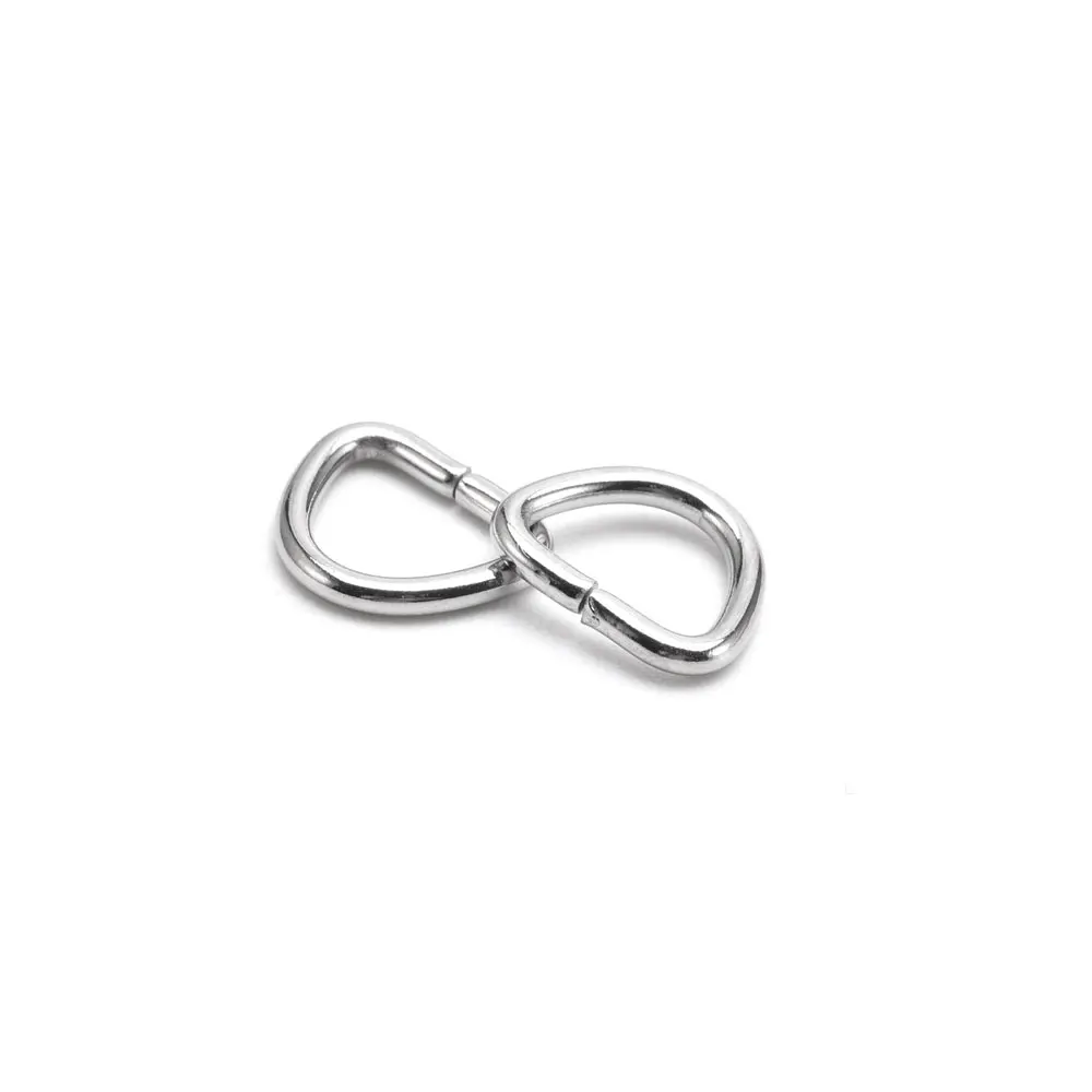 20PCS Stainless Steel 9.5/11/15MM D Buckle Open Jump Rings Connector for DIY Necklace Split Rings Jewelry Making