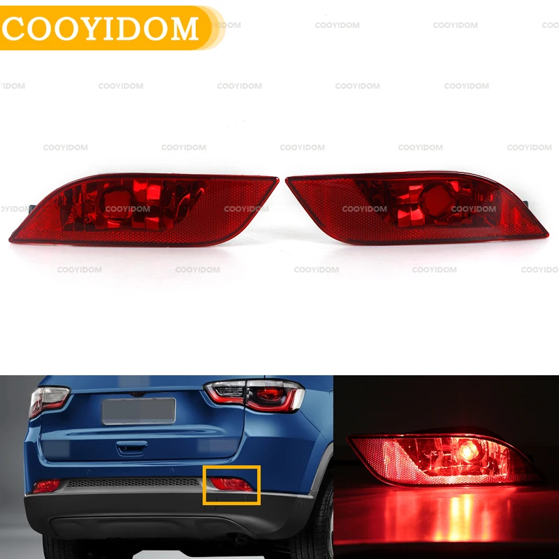 Car Rear Bumper Taillight Reflector Light For Jeep Compass 2017-2019  Signal Light bumper reflector Brake light rear brake lamp