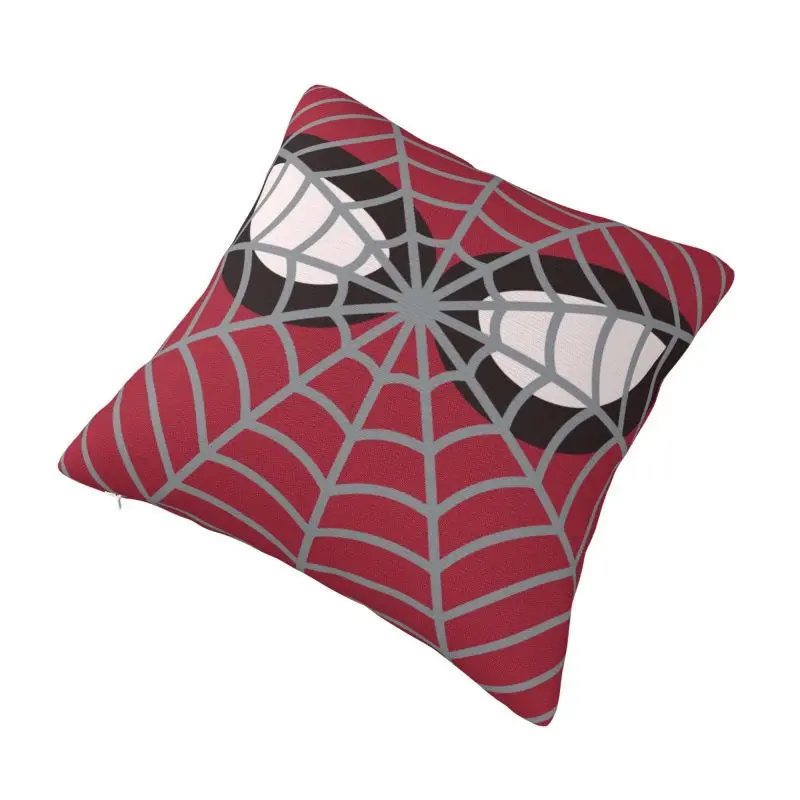 Custom Classic Red Spider On Web Pattern Pillow Case 45x45cm Cushions Cover Square Pillowcase