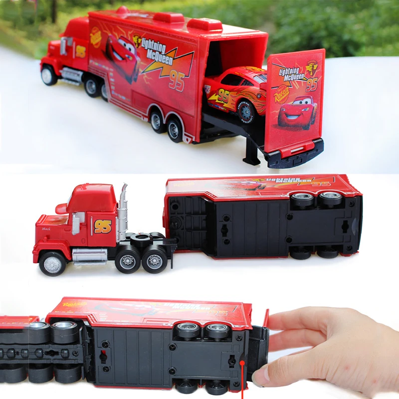 Disney Pixar Cars Toy Lightning Mcqueen Mater Series Container Truck Die Casting Model Car Toy Storm Uncle Mac Metal Racing Gift