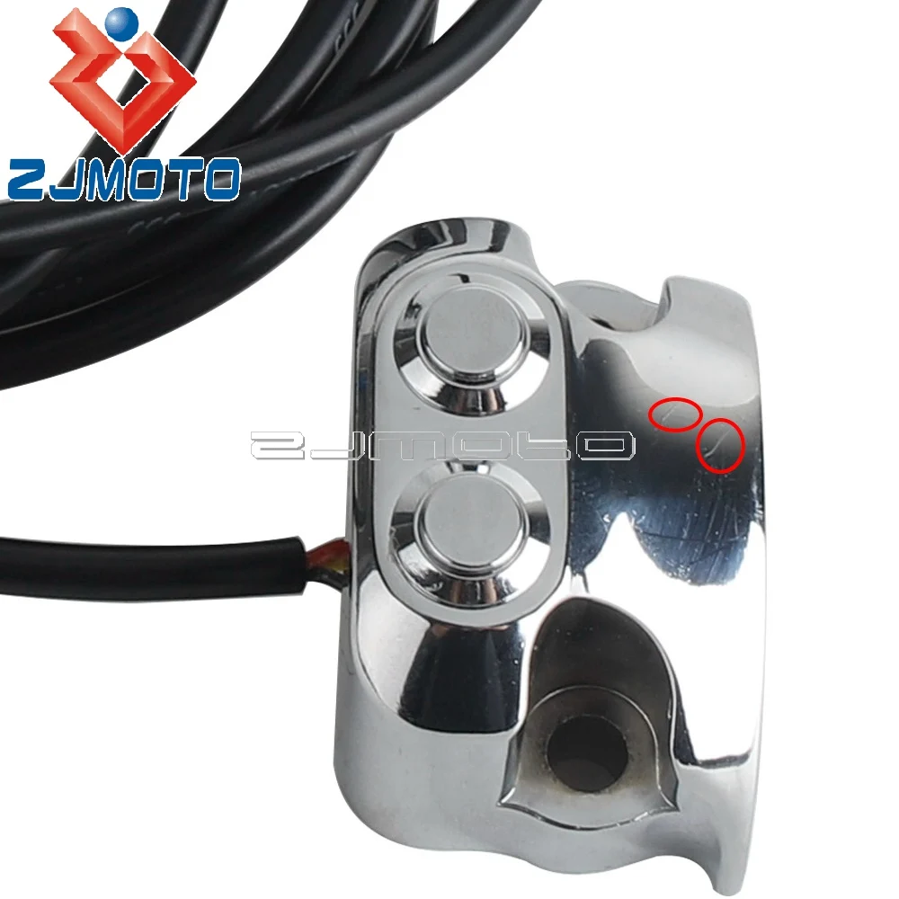 Aluminum Retro Motorcycle Switches 25mm 1in Chrome Handlebar Mounted Air Ride Switch Control For Harley Street Fat Bob FXD FLD