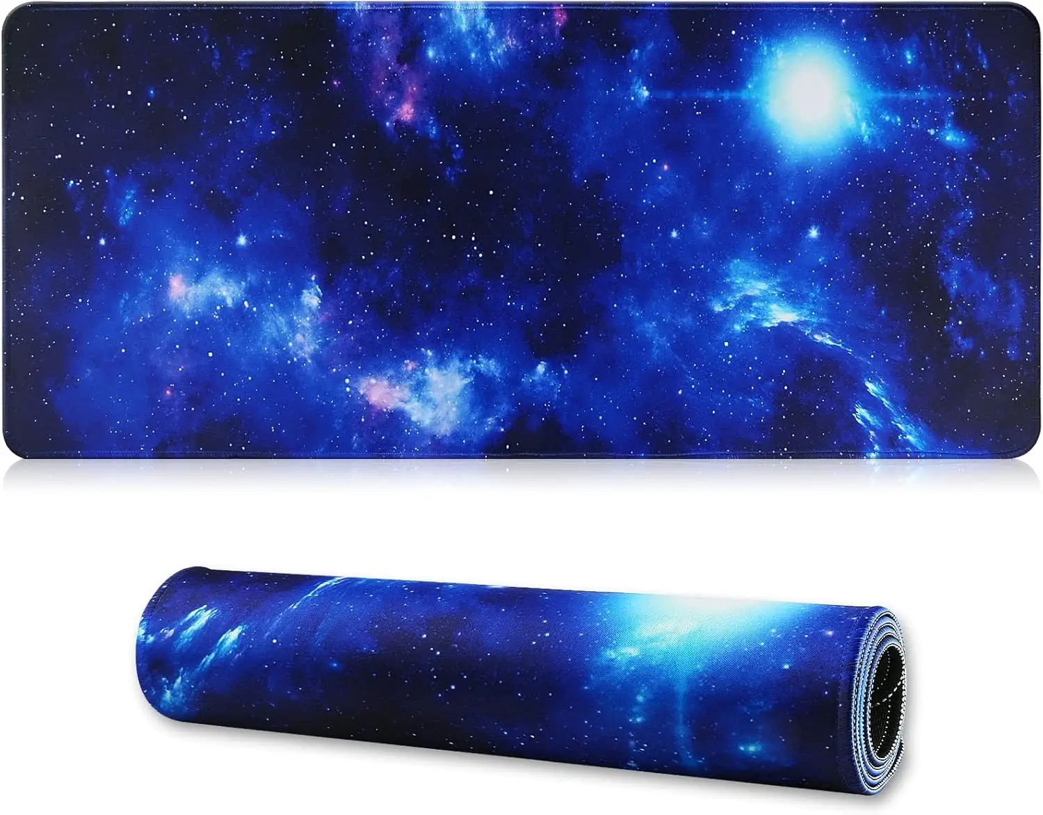 

Large Gaming Mouse Pad with Stitched Edges,Non-Slip Natural Rubber Base for Gamer/Desktop/Office/Home- Bluespace04