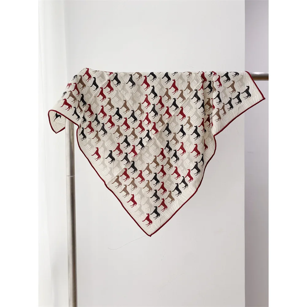 

Шелковый шерстяной шарф, женские шали с закрученными краями, брендовые квадратные шали, аксессуары для одежды, Рождественский подарок