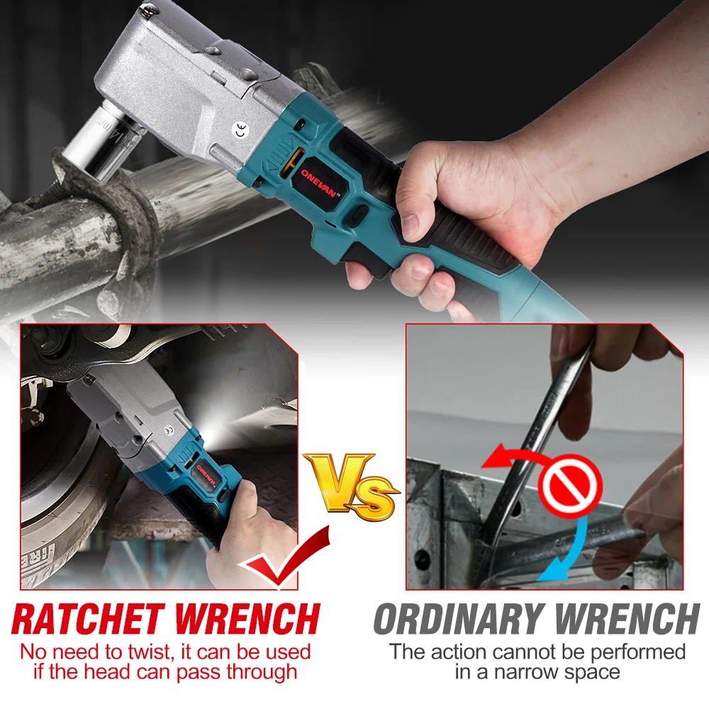 ONEVAN Brushless Electric Ratchet Wrench 1/2\'\' 1000NM Removal Screw Nut 4800RPM Car Repair Power Tool for Makita 18V Battery