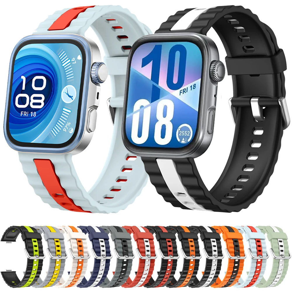 

Two-color Silicone Strap for Huawei Watch Fit 4 Pro/4 Replaceable wristband Correa for Huawei Watch Fit 3/Fit 4 Band Accessories