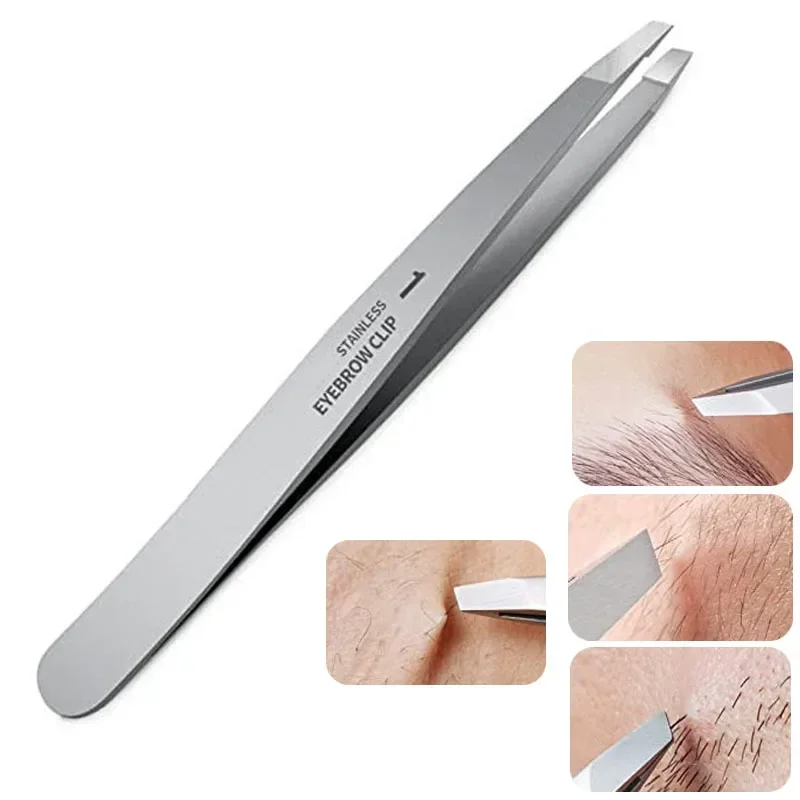 Hair Removal Makeup Tools Eyebrow Tweezer Stainless Steel Oblique Eye Brow Clips Eyelashes Extension Double Eyelid Tools Beauty