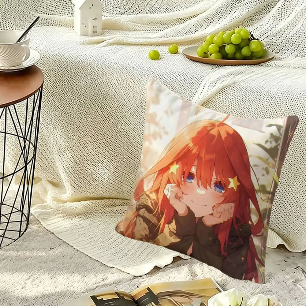Anime Nakanos Itsukis Soft Pillow Shell For Sofa Living Space Bedroom Headboard Backrest Square Cushion Cozy