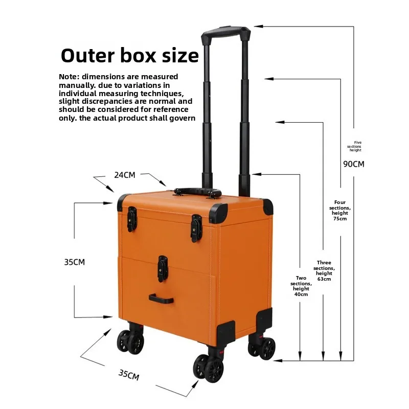 Beauty Case Trolley Durable Multi Layer Rolling Cosmetic Box for Nail Art Embroidery Tools Makeup Rolling Case Makeup Box view 5
