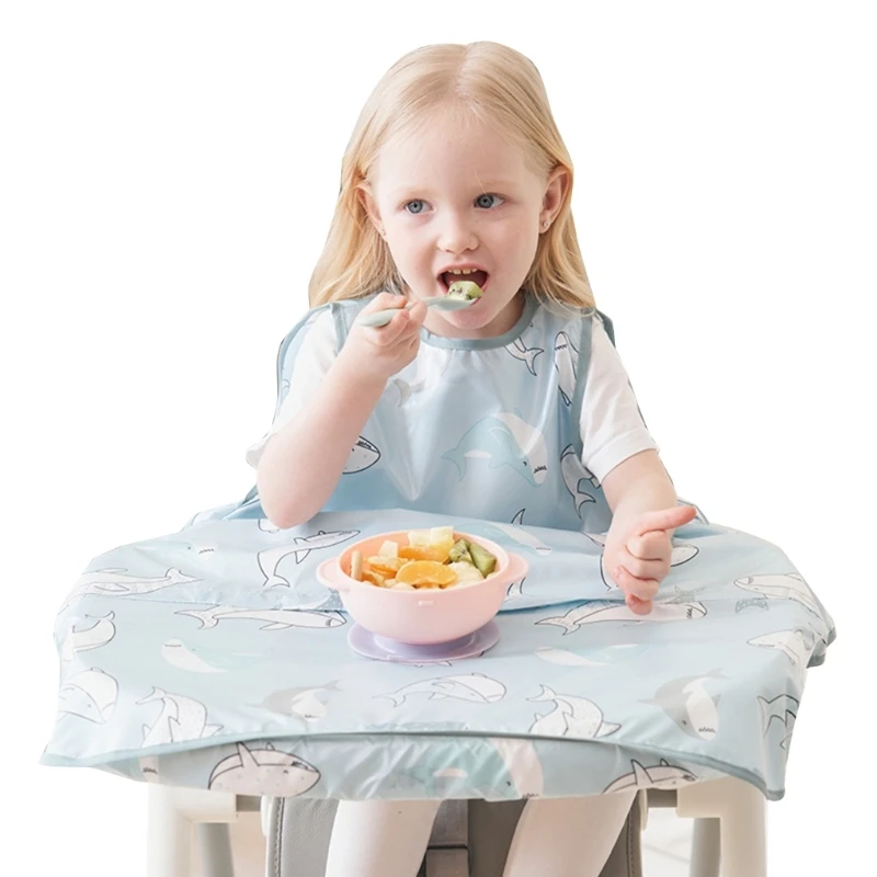 Baby Long Sleeved Bib Toddler Dining Chair Bib Self Feeding Food Bib Highchair