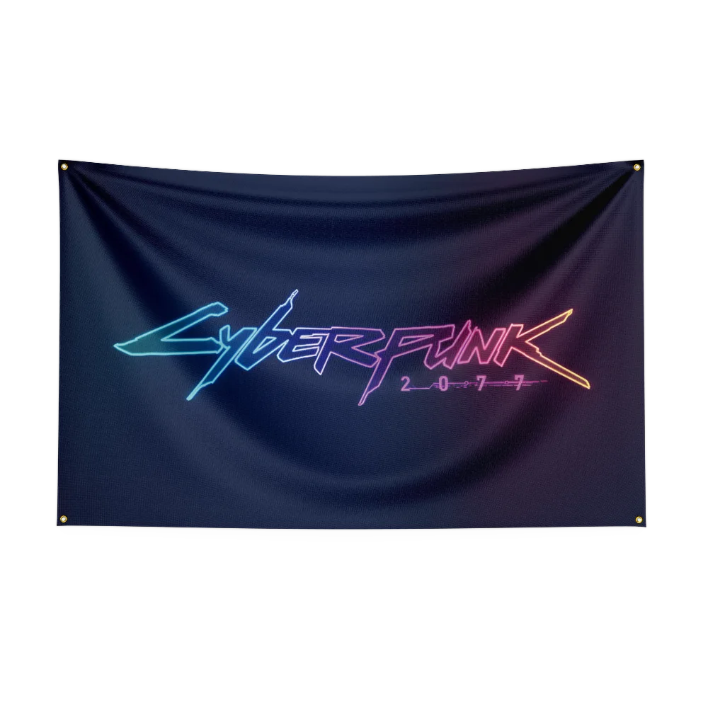 90X150CM C-cyberpunks game Flag Polyester Digital Printed Game Tapestry Curtain For Decor