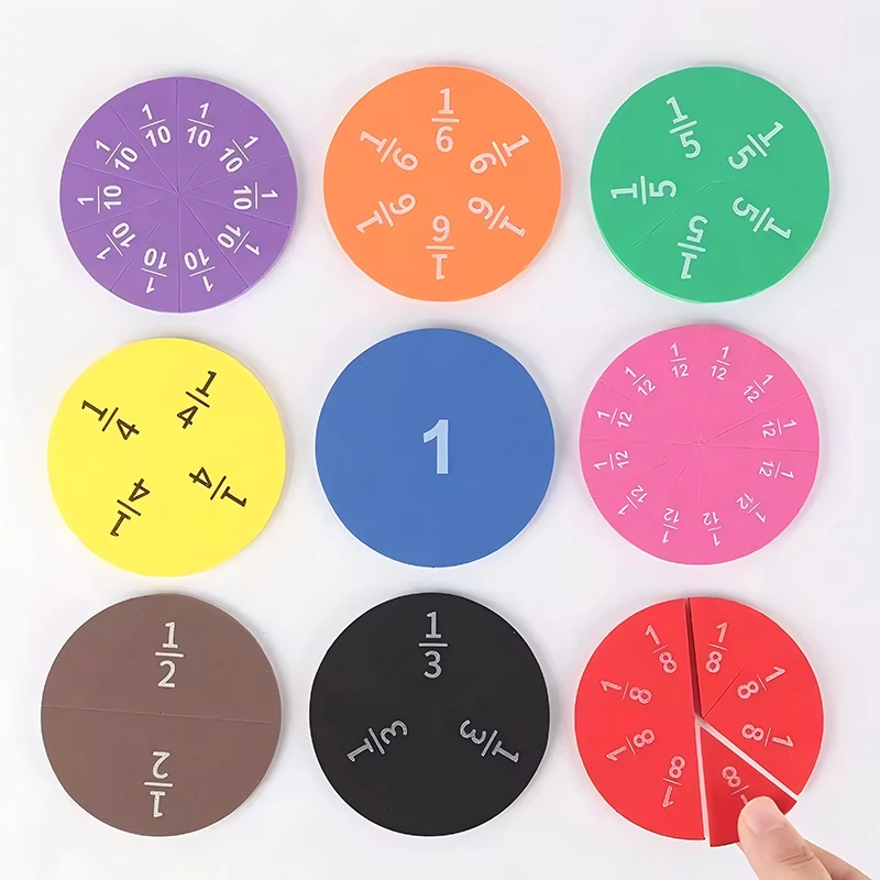 Magnetic Fraction Circles Educational Math Learning Manipulatives Set Classroom Home School Supplies For Kids Boys Girls