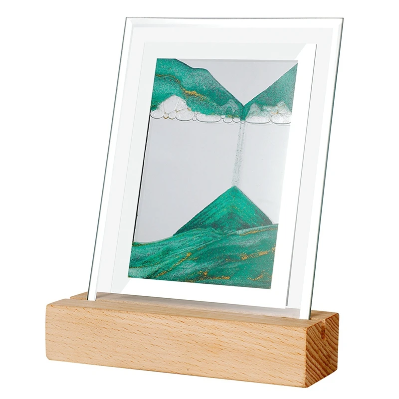 TKOH-Lámpara de noche móvil de arte de arena, artesanía, arena movediza, paisaje 3D, imagen de arena que fluye, reloj de arena, regalo, luz LED de noche de mesa