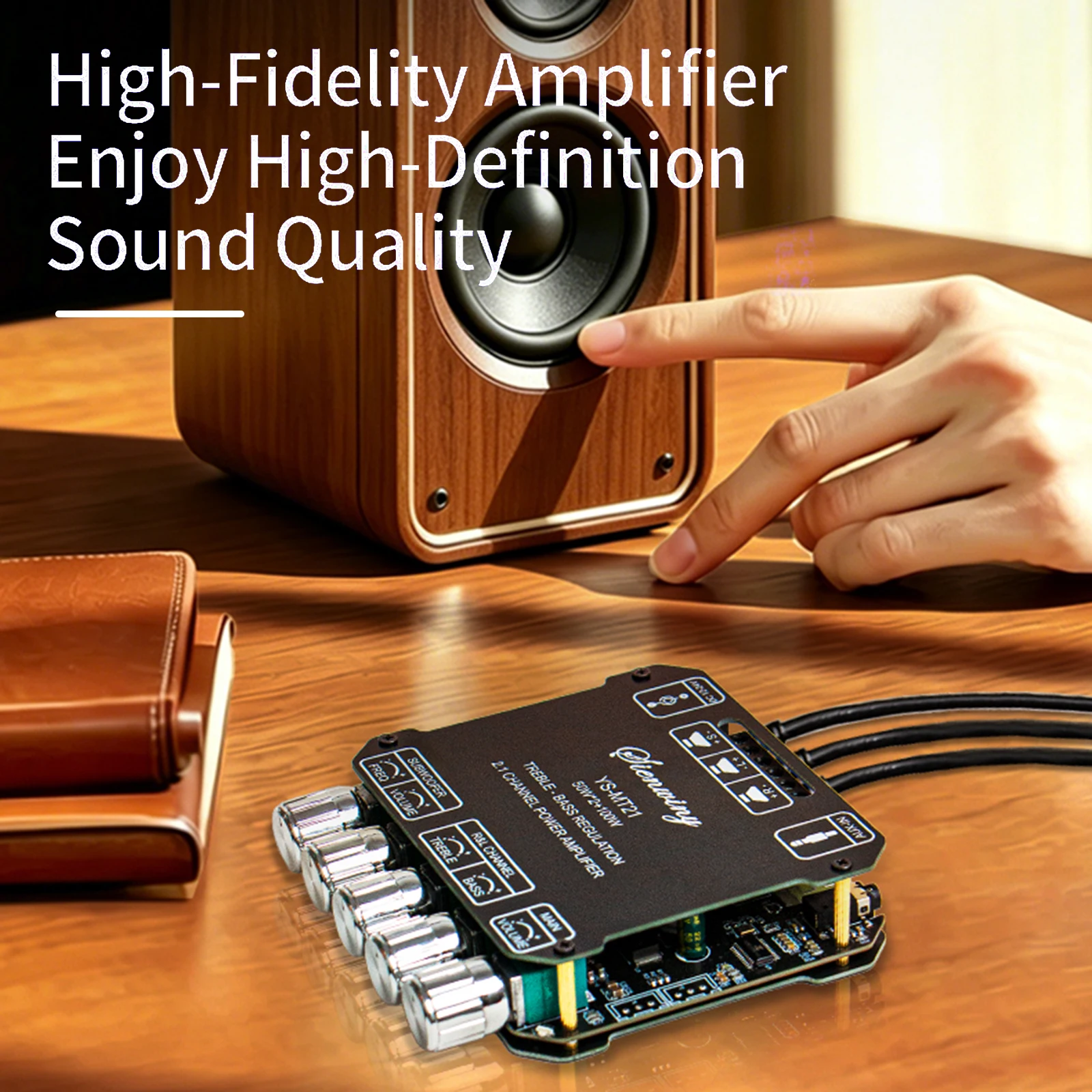 YS-MT21 2.1-Channel Audio Power Amplifier 100W*2+100W Digital Module Subwoofer AUX Blutoth Wireless 12/24V Stereo HiFi Speaker