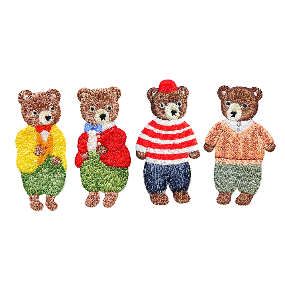 

Цельная очаровательная семейная вышивка с медведем, наклейка «сделай сам», аппликация для ремонта одежды и украшения сумок