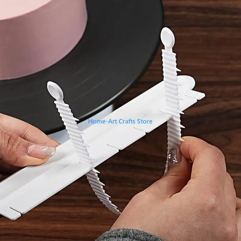Y3NA Cake Curved Flower Arranging Aid Dessert Decorating Tool with Graduated Scale Edges Marker Practical Cake Attachments