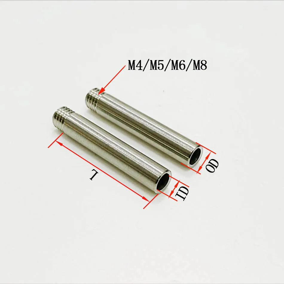 1pcs M4/M5/M6/M8 Stainless steel SS304 CNC Machine tool cooling Threaded Hollow Straight tube