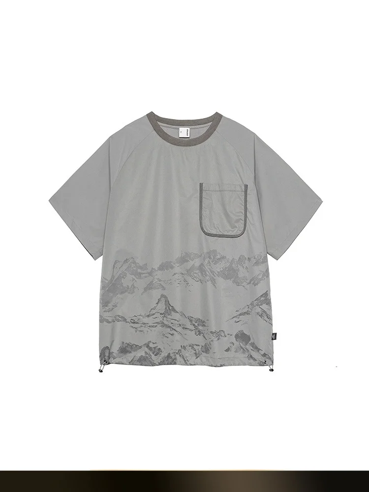 

Мужская летняя легкая быстросохнущая футболка NTED Mountain Series с принтом Cloud Sea Peak для активного отдыха и спорта