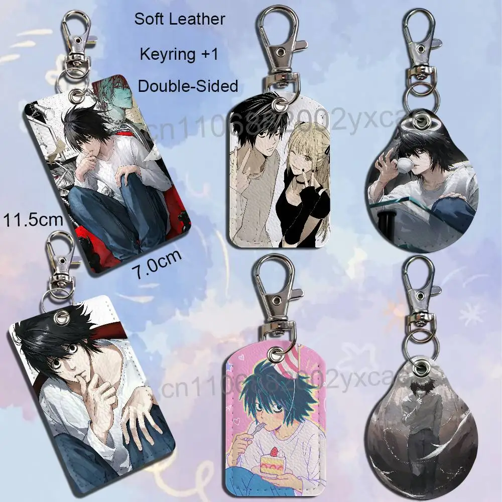 High IQ L detective Death Note Keychain Holder Suitable For Subway Bank Card Bus Card Case Badge Holder Wallet Card Textured