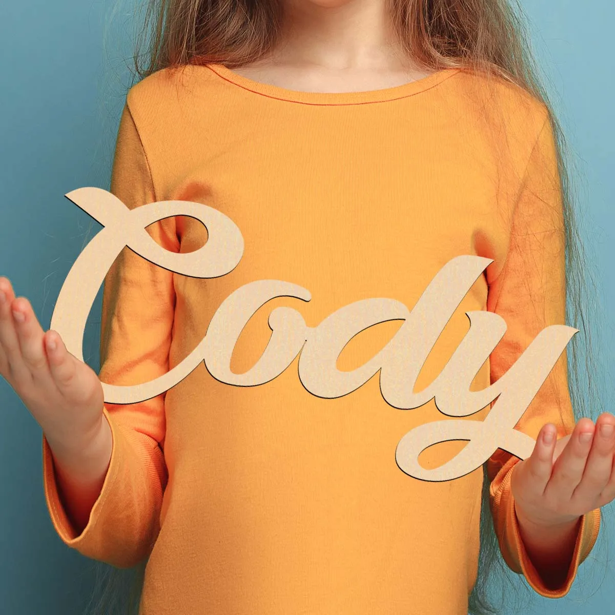 1pc Cartoon eody example Custom Name Wooden Plaque Laser-Cut Sign Wooden Sign Unique Bedroom Decor