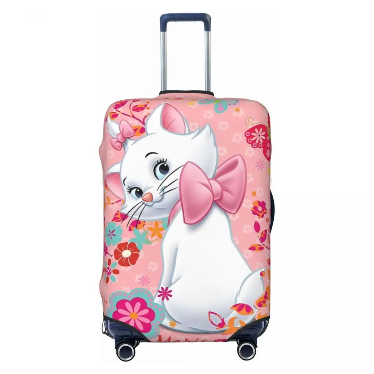 

Розовый кот Мари, милый мультяшный аристократ, чехол для чемодана, аксессуары для багажа, защита для путешествий